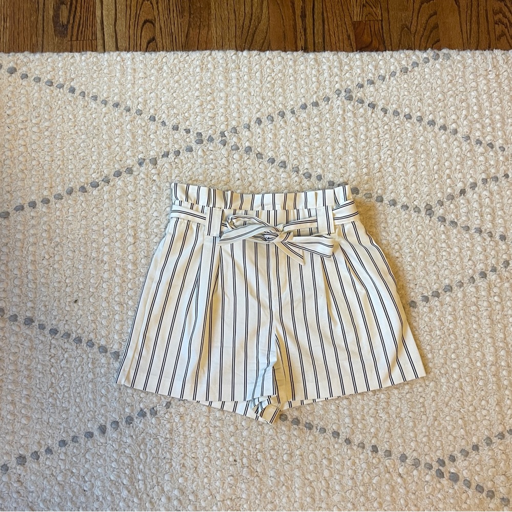 zara striped shorts